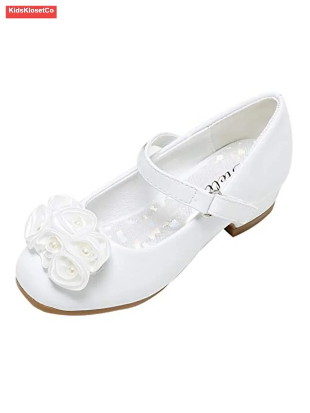 Girls' Mary Jane Dress Shoes with Sparkle Strap, Cushioned Memory Foam, Hook &
